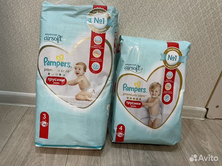 Подгузники трусики Pampers premium care 3, 4