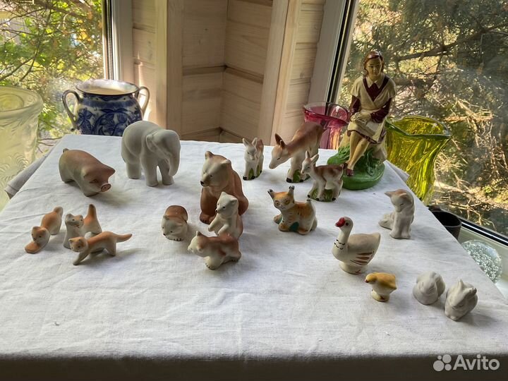 Статуэтки СССР. Животные. Гжель. Турыгино. 60гг