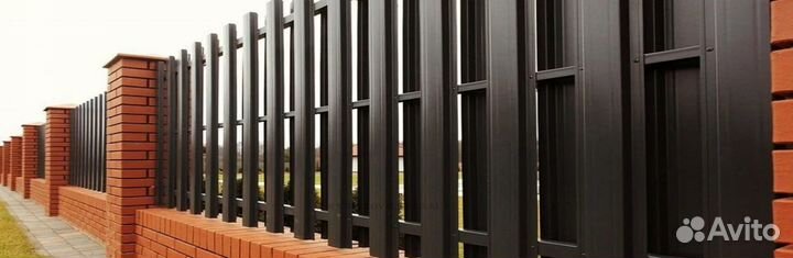 Металлический штакетник для забора М - П - Полукру