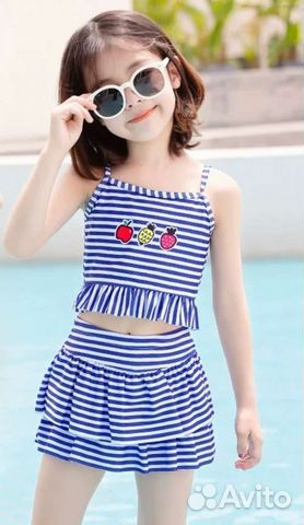 Купальник для девочки раздель юбка-шорты р.130-140