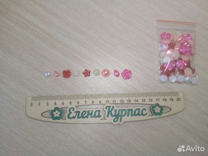 Кабошоны (полубусины), микс, 90 шт