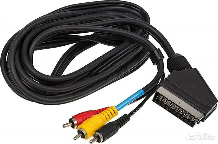 Кабель Аудио-Видео Scart-3RCA - длина 2 метра