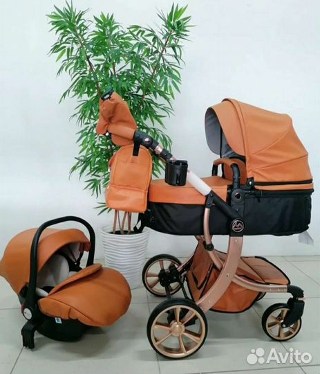 Коляска (новая). Экокожа. Luxmom 608