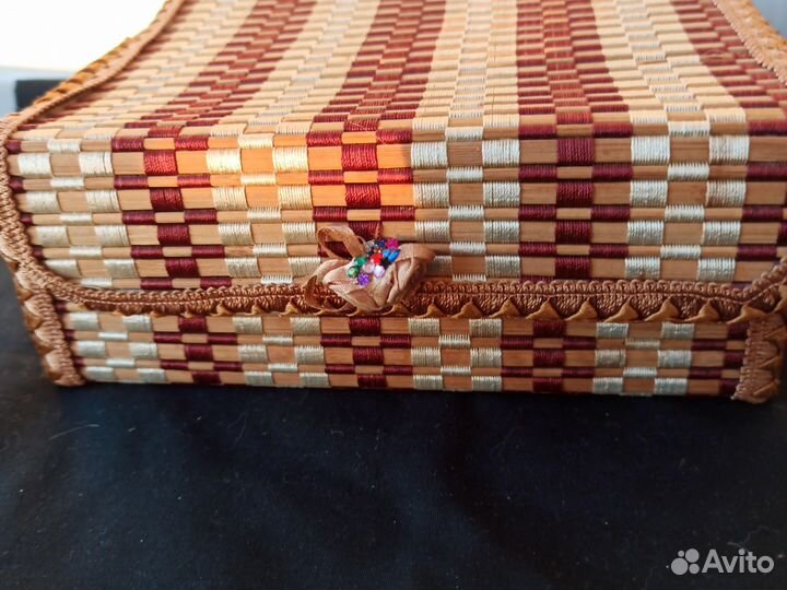 Шкатулка винтаж соломка