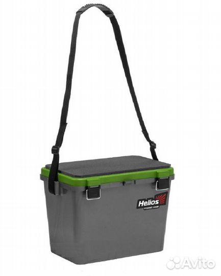 Ящик рыболовный зимний серый/салатовый Helios