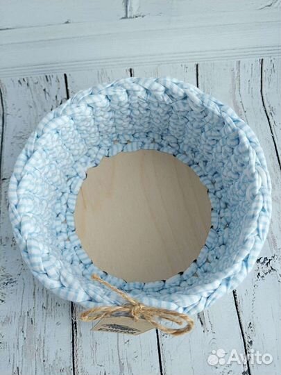 Вязаные корзинки для хранения набором