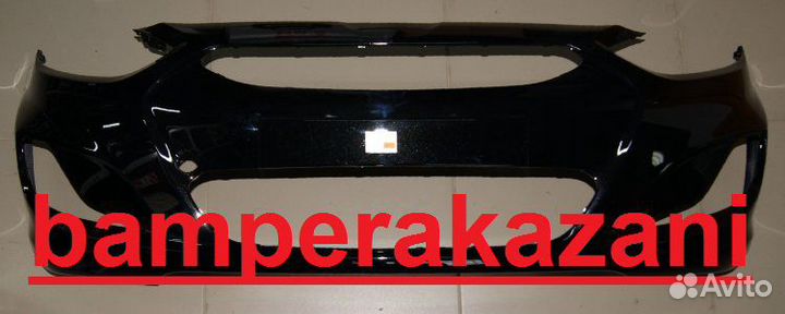 Передний бампер Хендай Солярис 2010г. Черный MZH