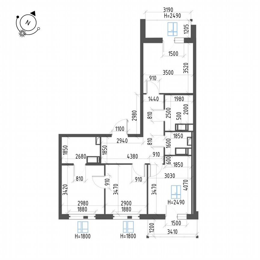 3-к. квартира, 70,9 м², 11/12 эт.