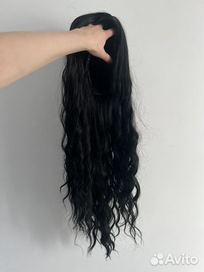 Парик женский длинный без челки черный