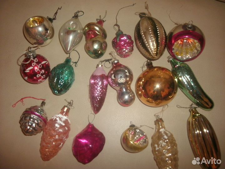 2) елочная игрушка СССР 18шт. советская ёлка рарик