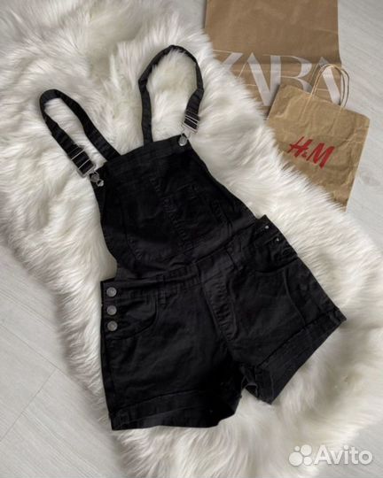 Комбинезон джинсовый с шортами xs