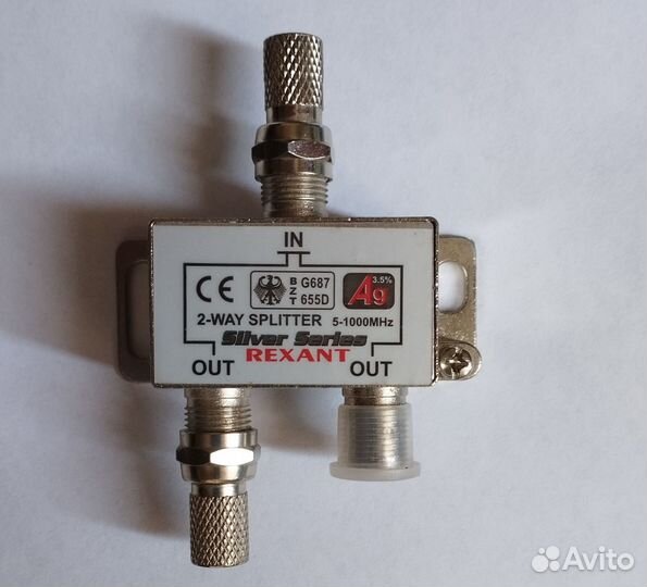 Сплиттер антенный rexant, разъем - F, 5-1000 мгц