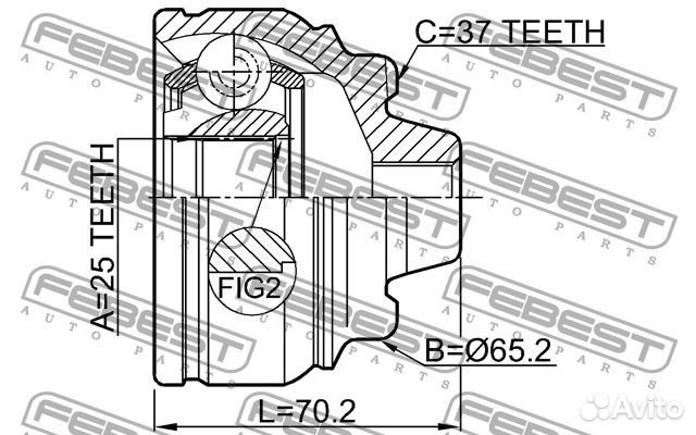 Шрус наружный 25x65.2x37 bmw 5 09