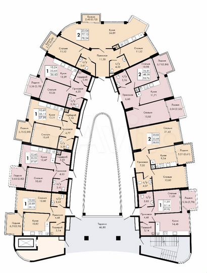 1-к. квартира, 39,2 м², 2/9 эт.