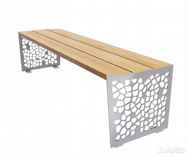 Скамейка стальная «Монс Филигран» без спинки Бук