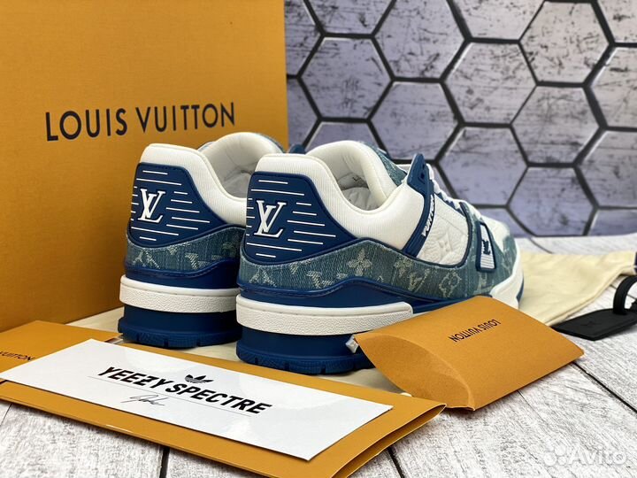 Кроссовки Louis Vuitton Trainer Denim White Blue