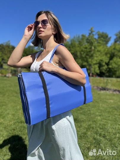 Пляжный коврик складной оранжево-жёлтый