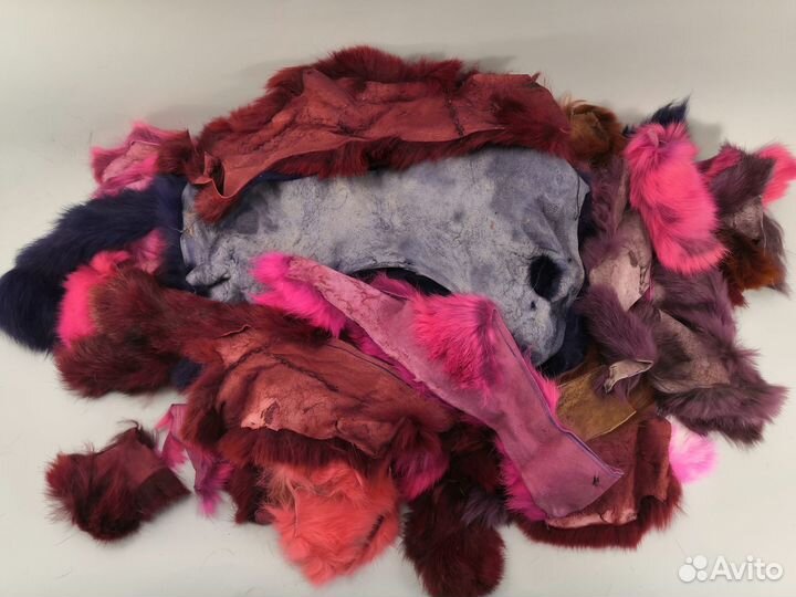 Кусочки меха кролика. Натуральный. Для рукоделия