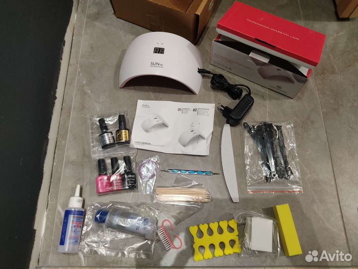 Уф лампа для ногтей sun 9s набор для шеллака новый