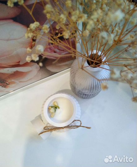 Ароматическая свеча в гипсовом бочонке