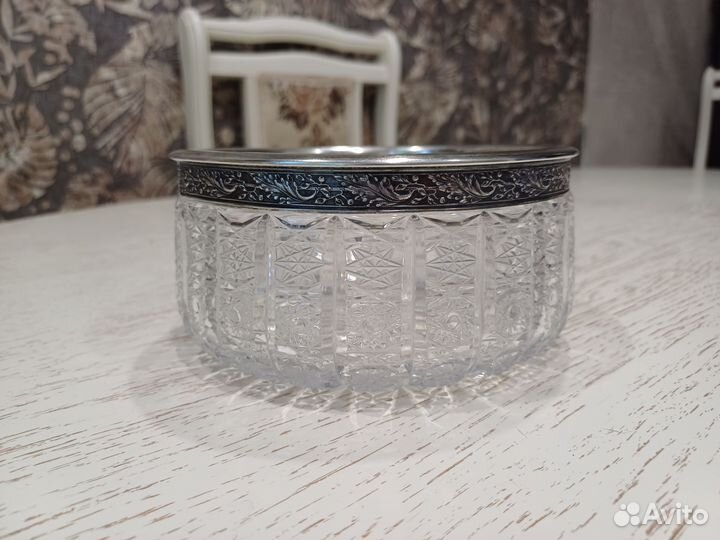 Хрустальная ваза с Серебром 875