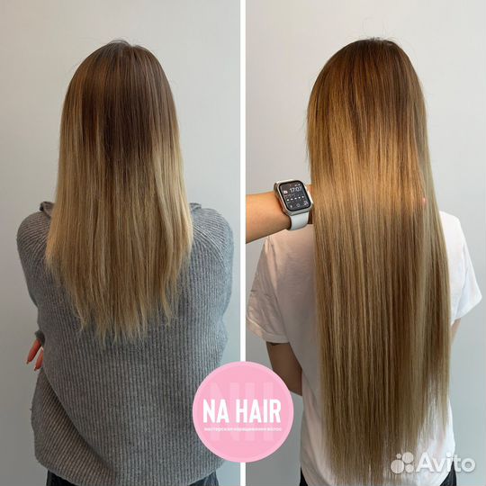Наращивание волос в 4 руки без доплат