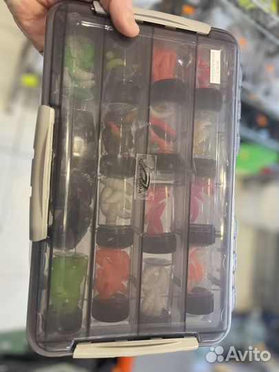 Набор форелевых магготов всех размеров. 14 банок