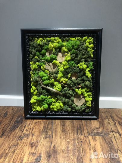 Картина из стабилизированного мха ручная авторская