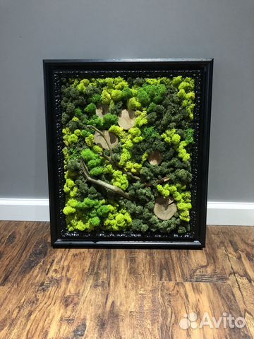 Картина из стабилизированного мха ручная авторская