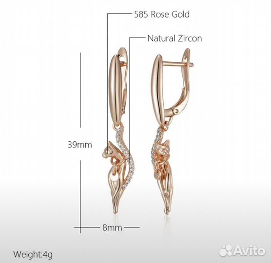 Классные серьги-кошки,новинка,Дабаи