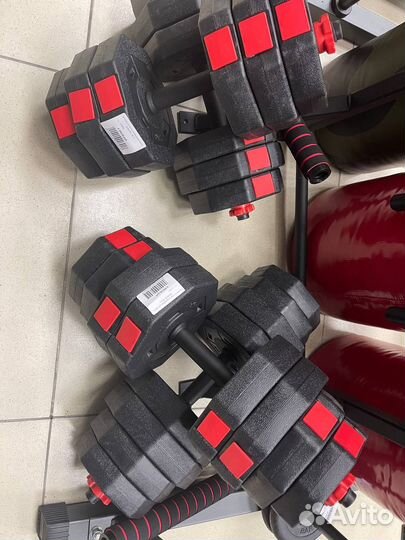 Набор 2 гантели разборные 10-40кг+штанга