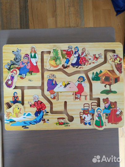 Полянка (напольная мозаика) + пазлы (деревянные)