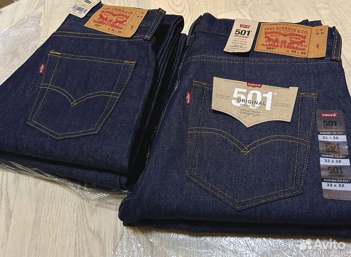 Джинсы W30-34 «Levi's» 501 Original Srink-To-Fit