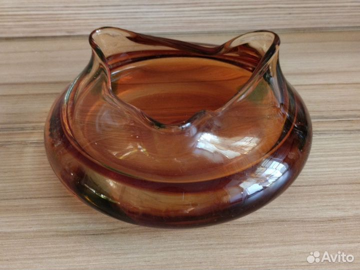 Пепельница СССР ваза цветное стекло карамель