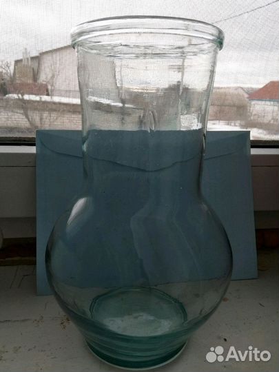 Крынка голубое стекло СССР бу