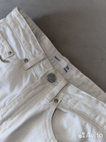 Джинсы белые mom fit
