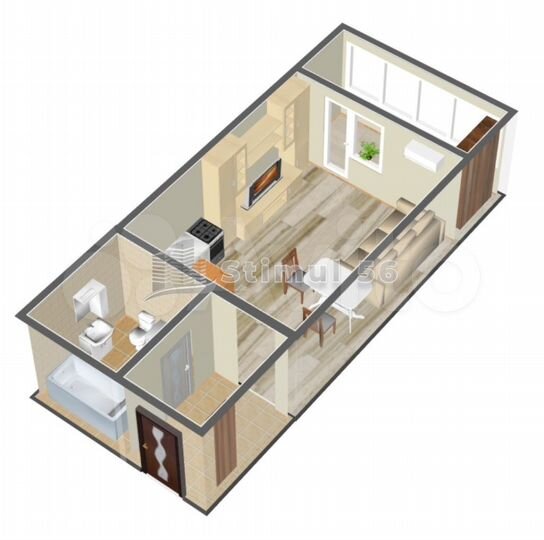 Квартира-студия, 22,8 м², 12/14 эт.