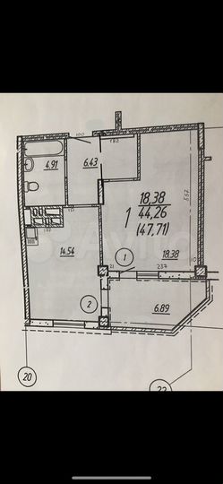 1-к. квартира, 51 м², 13/16 эт.