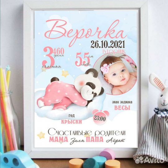 Метрика для новорожденных