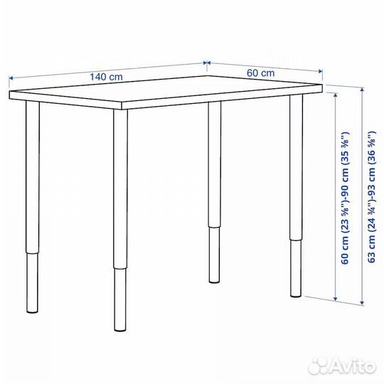 Стол IKEA linnmon / olov 140x60