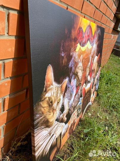 Картина Коты играют в покер 55х90