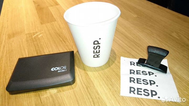 Штамп с логотипом для брендирования. Большой штамп