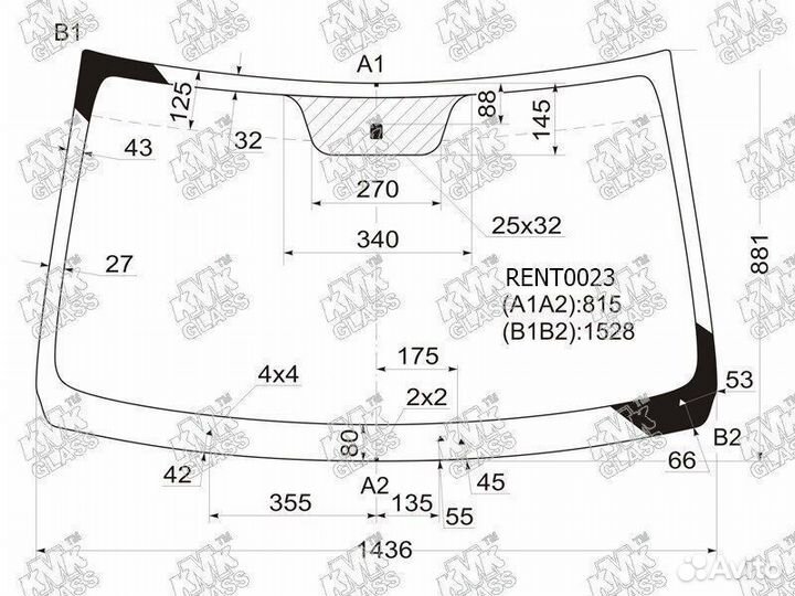 Стекло лобовое renault logan 04-13 / LADA largus