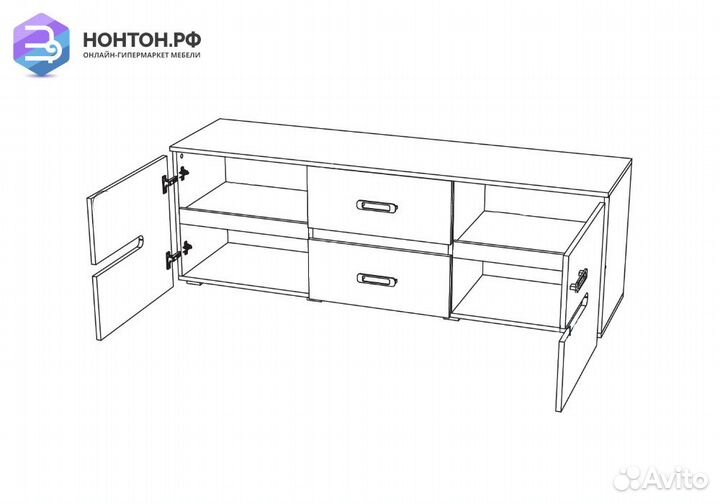 Тв-тумба Ким бетон темный / cонома