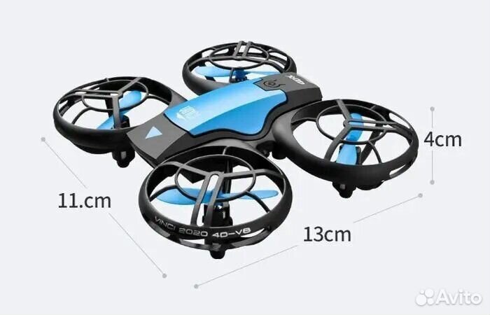 Квадрокоптер-мини дрон 4DRC-синий