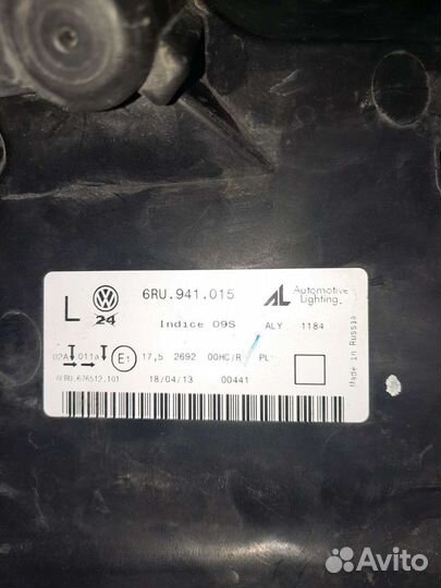 Volkswagen polo фара