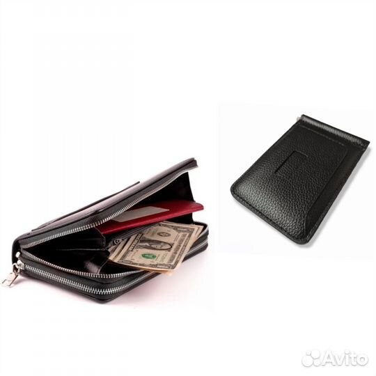 Мужской кошелек и зажим для денег (новые)
