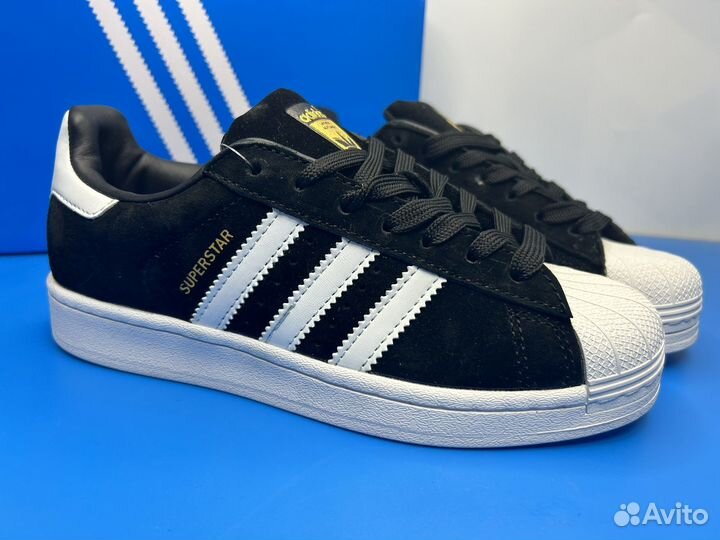 Adidas superstar black white