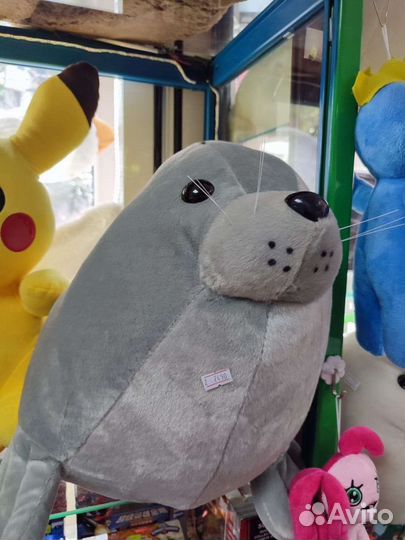 Плюшевая нерпа мягкая игрушка тюлень