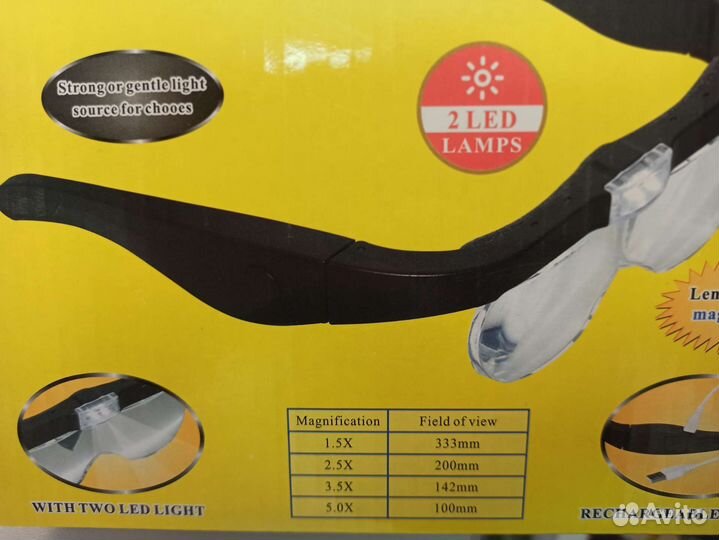 Очки лупа с подсветкой